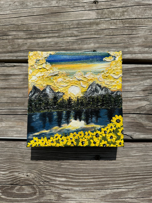 Textured Mountain Sunset