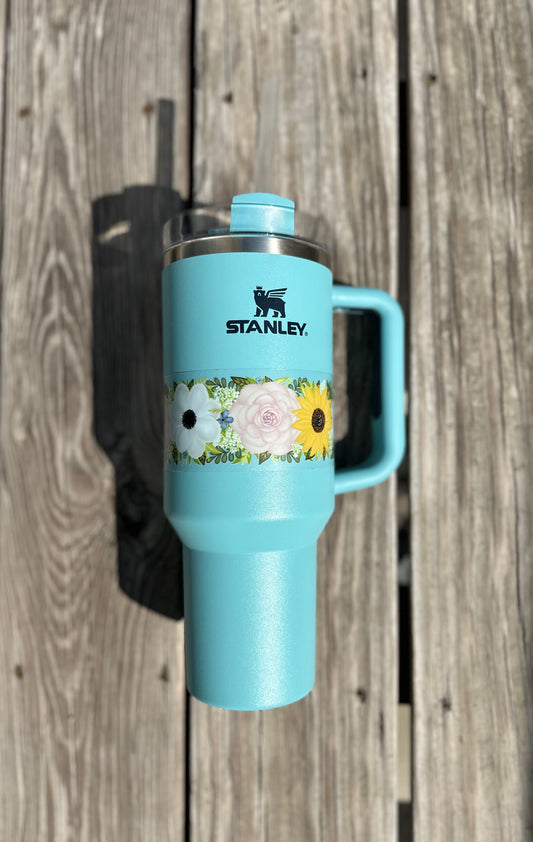 Floral Stanley cup Wrap-Around Sticker