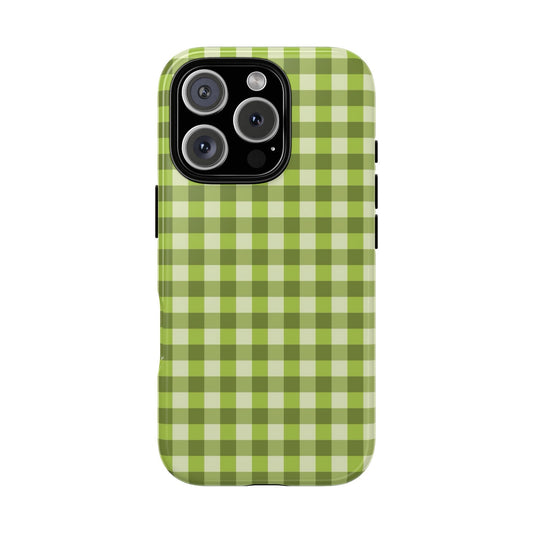 Light Green checkered Phone case