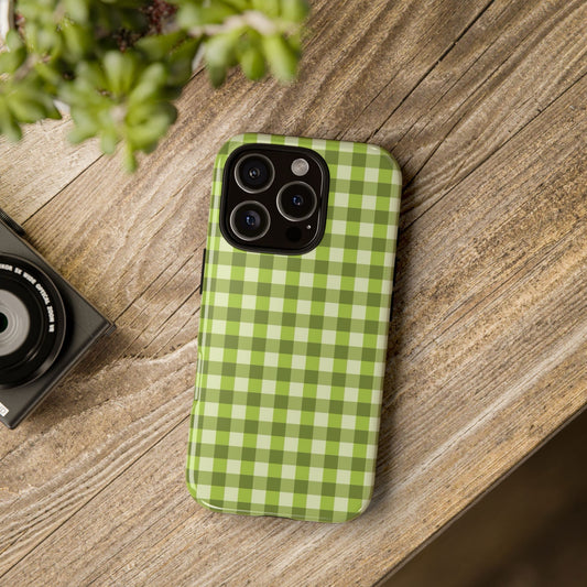 Light Green checkered Phone case