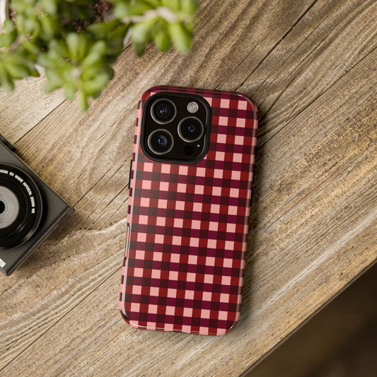 Red checkered Phone case