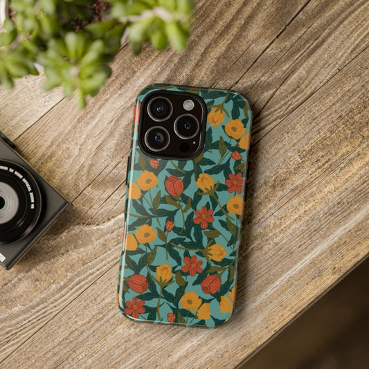 Teal Florals Phone case
